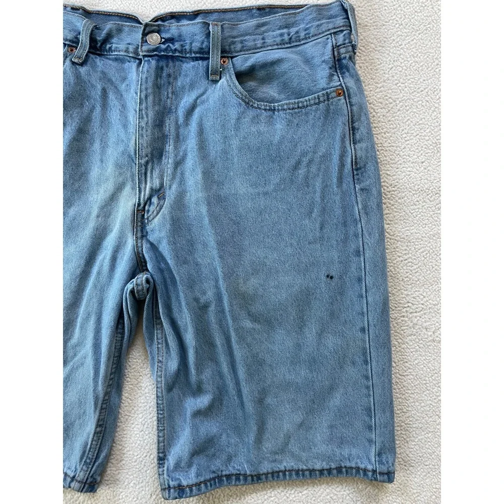 Levi's Mens 38x12 Denim Shorts Light Wash 505 Regular Fit Cotton Blue Jorts
